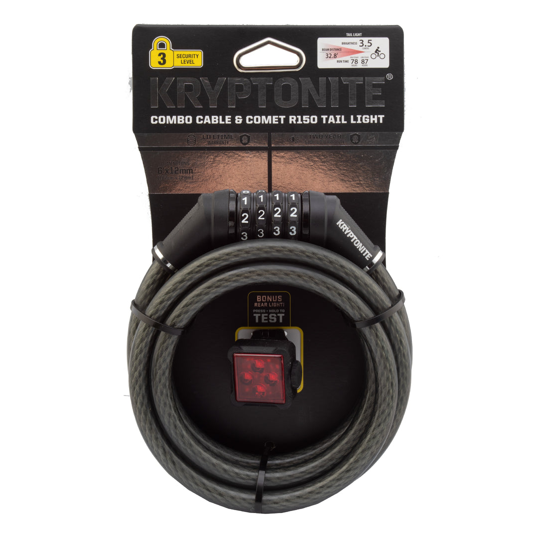 Kryptonite 12mm Cable Lock w/Comet Combo