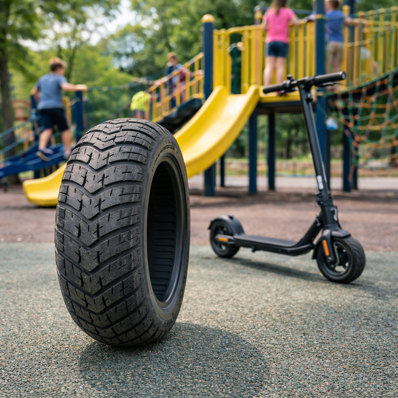 9.5×2.5 Airless Off-Road Scooter Tire – Solid Rubber, Puncture-Proof Upgrade