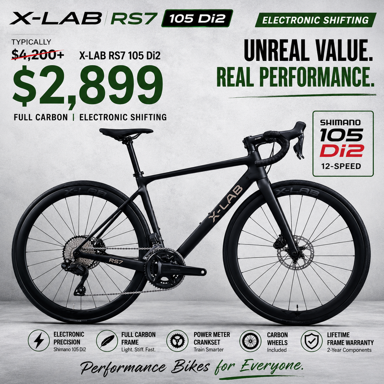 X-LAB RS7 Shimano 105 Di2 Carbon Road Bike with Carbon Wheels & Power – Grava Adventure Corporation