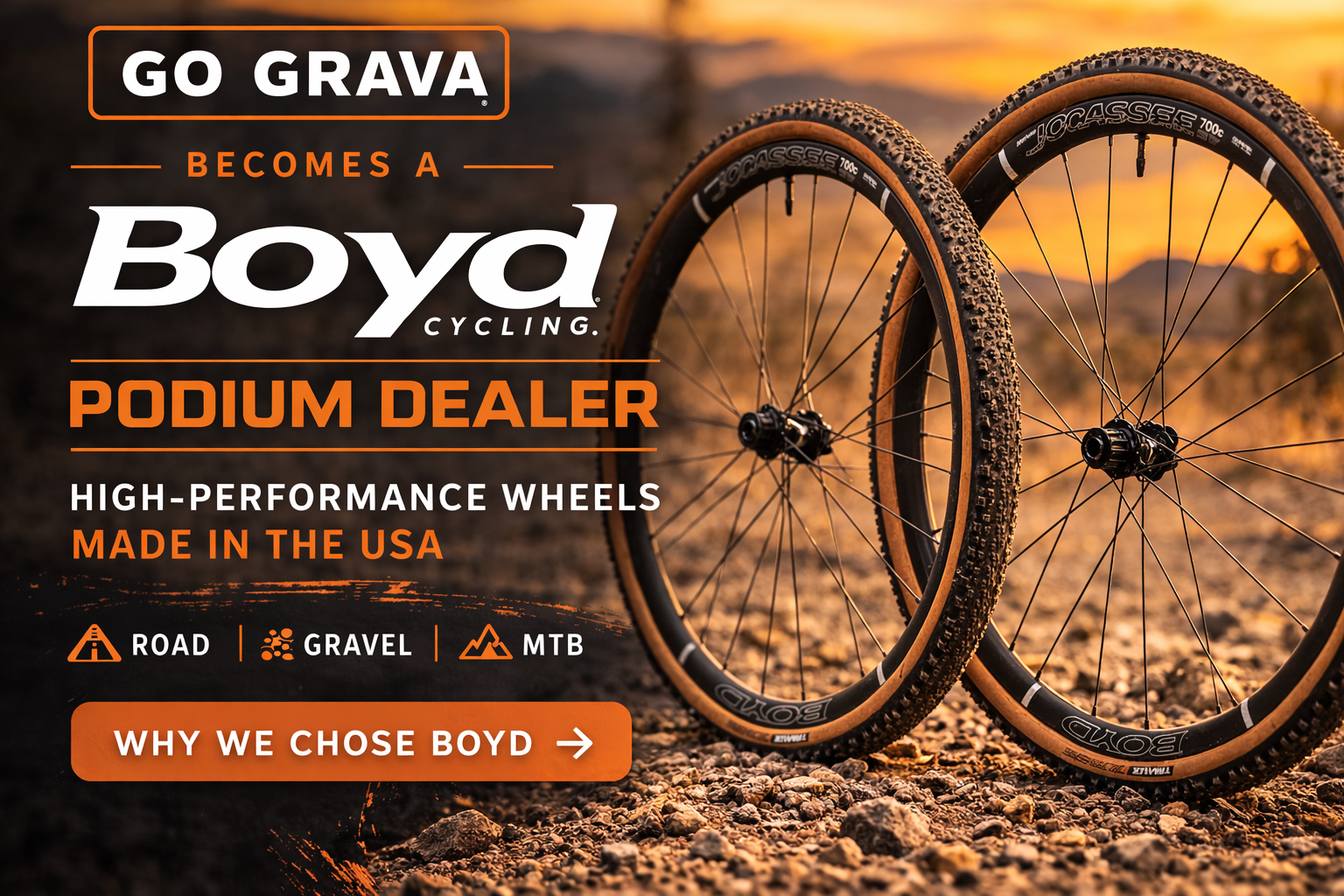 Boyd Cycling Wheels Arrive at Go Grava | Boyd Podium Dealer in ...