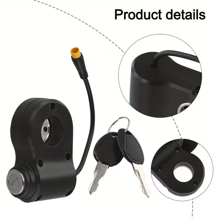 Kukirin G2 Pro Electric Scooter Throttle Assembly with Key Lock – 3-Pin – Black