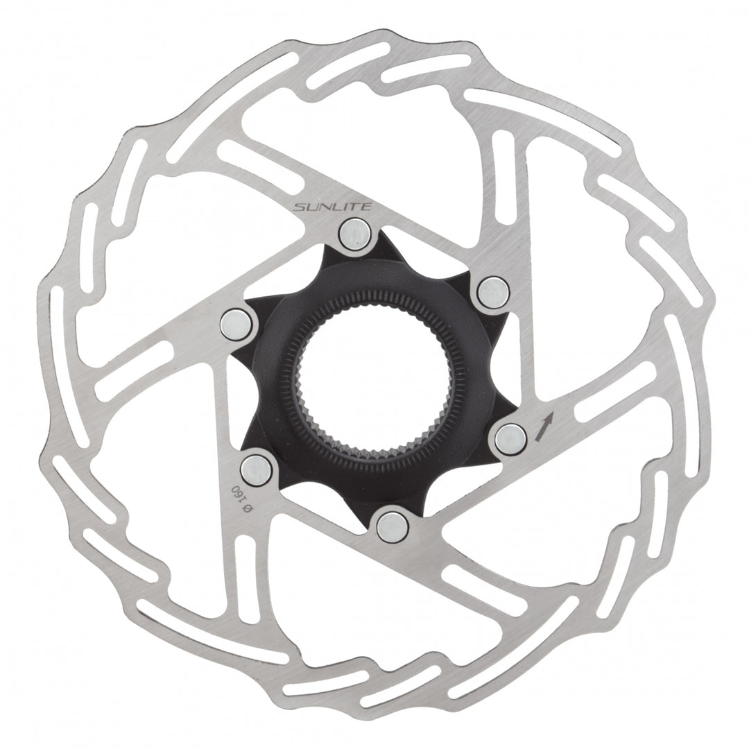 Sunlite 2-Piece Center Lock Disc Brake Rotor | 160mm | Black/Silver