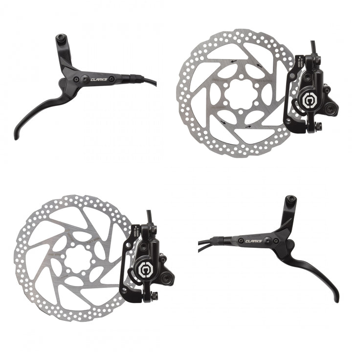 Clarks M3000 E-Bike Hydraulic Disc Brake Set – Motor Cutoff – 2-Piston – Front/Rear
