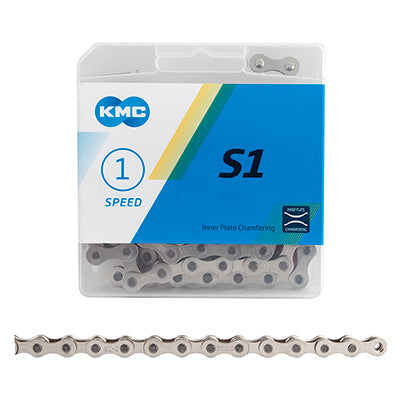 KMC S1 Single-Speed Chain – 1/2" x 1/8" – 112 Links – Multiple Colors
