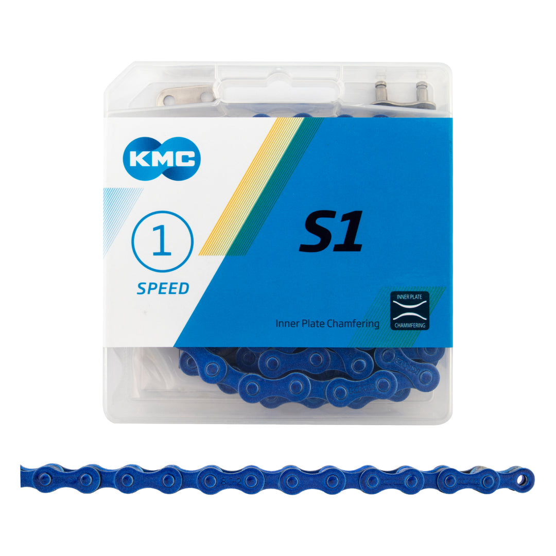 KMC S1 Single-Speed Chain – 1/2" x 1/8" – 112 Links – Multiple Colors