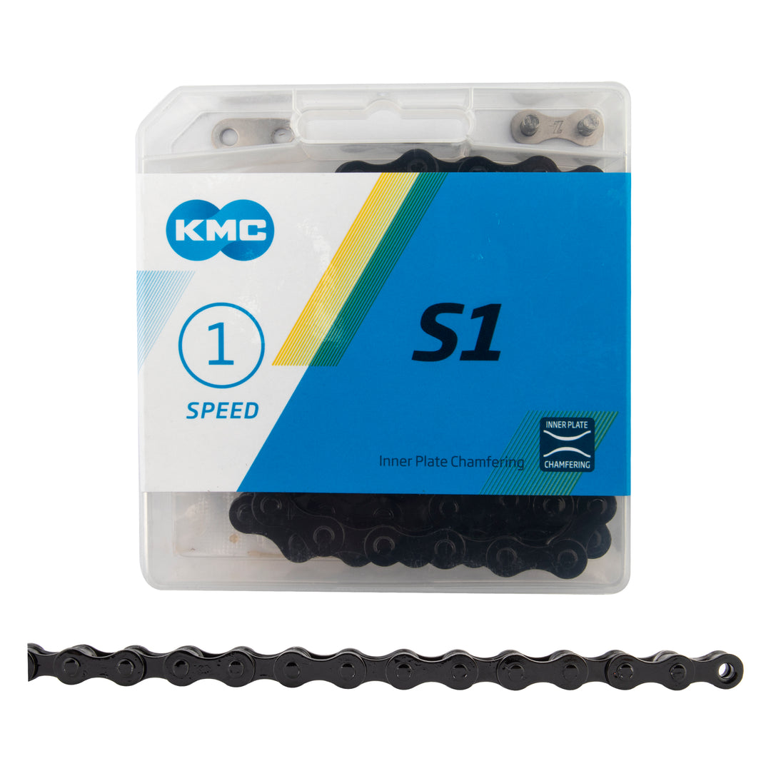 KMC S1 Single-Speed Chain – 1/2" x 1/8" – 112 Links – Multiple Colors