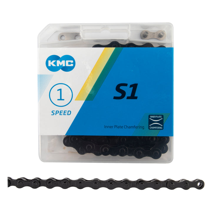 KMC S1 Single-Speed Chain – 1/2" x 1/8" – 112 Links – Multiple Colors