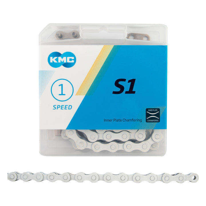 KMC S1 Single-Speed Chain – 1/2" x 1/8" – 112 Links – Multiple Colors