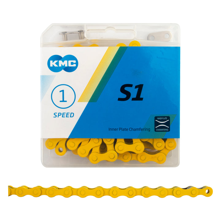 KMC S1 Single-Speed Chain – 1/2" x 1/8" – 112 Links – Multiple Colors