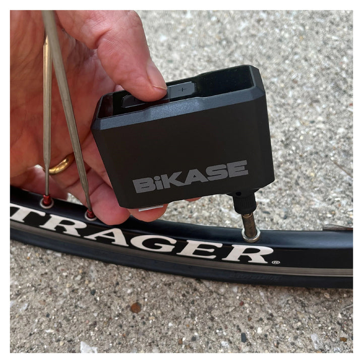 BiKase Nano E Digital Electric Bike Pump – 120 PSI, Presta/Schrader, Rechargeable