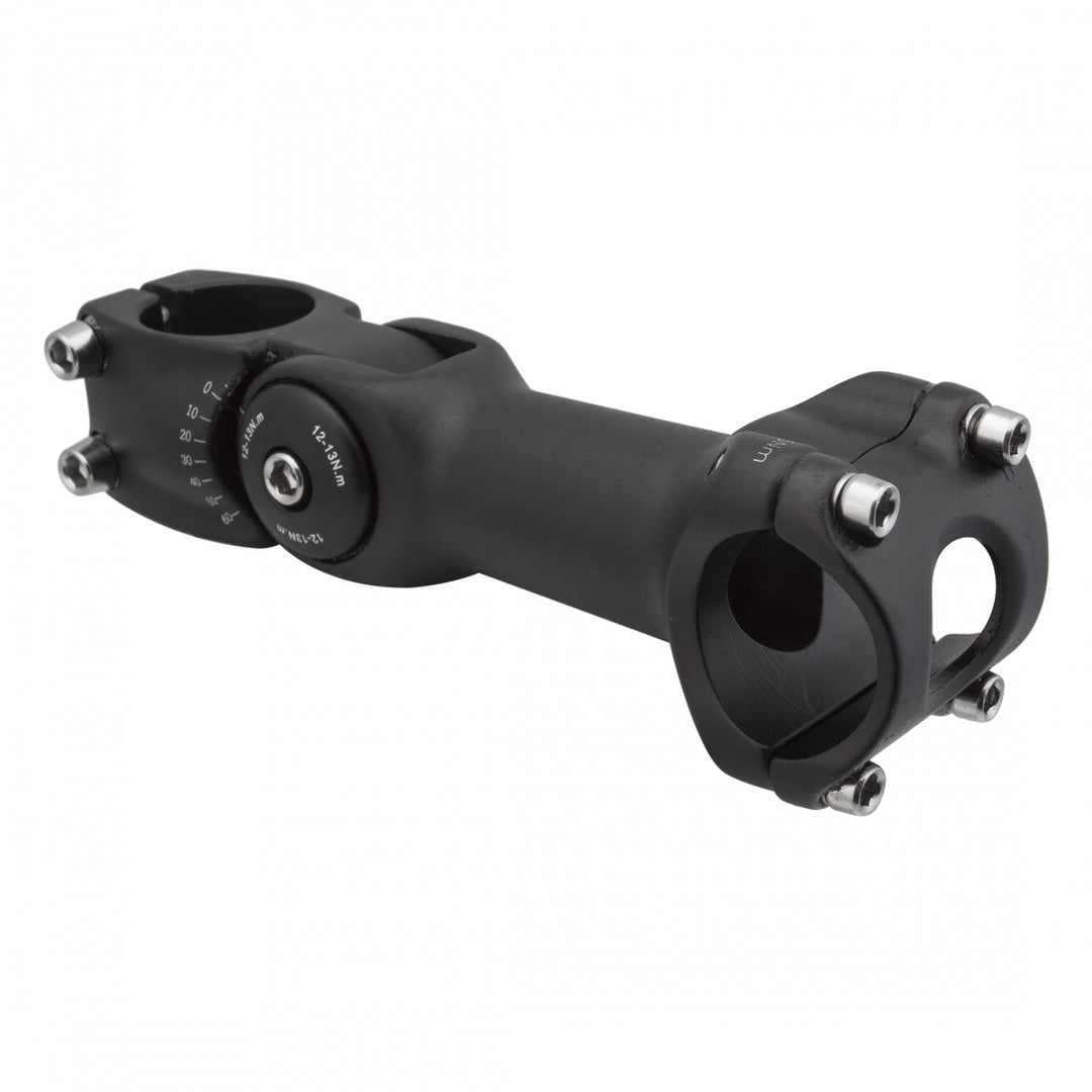 Sunlite Adjustable Stem — 125mm, 0°–60°, Universal Clamp, Black