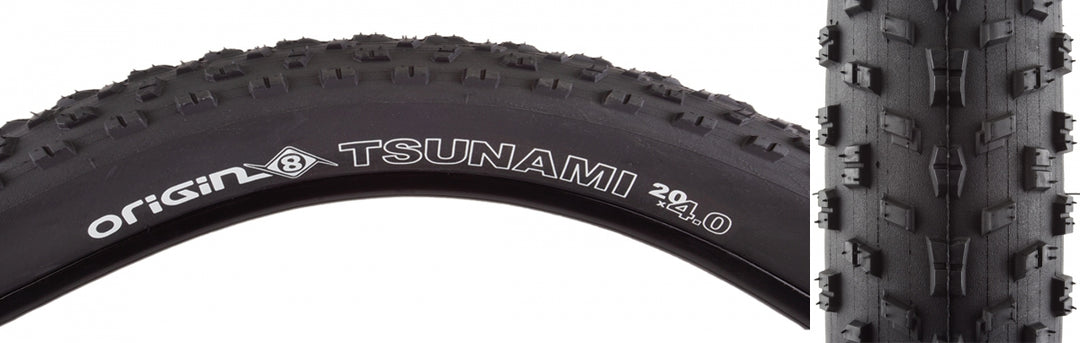 Origin8 Tsunami Fat Bike Tire | 20 x 4.0 | Wire Bead | Black