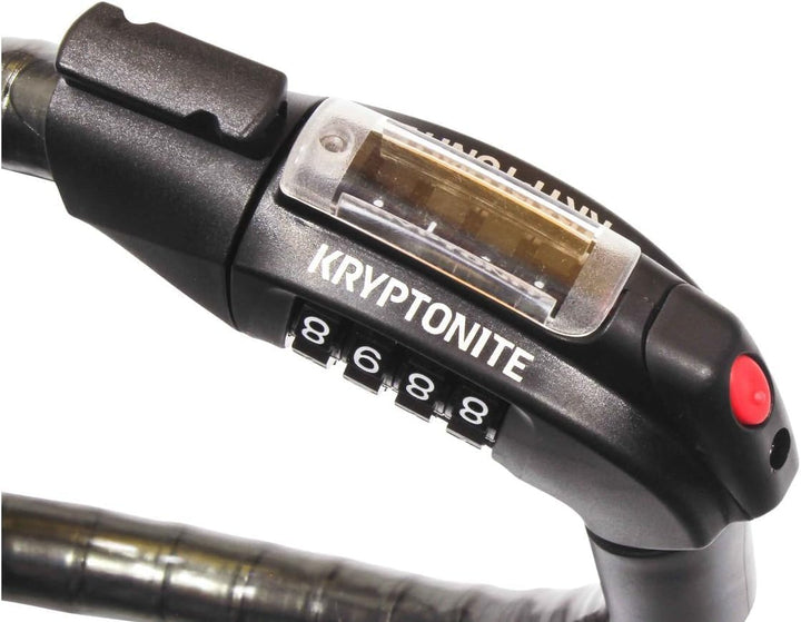 Kryptonite Keyless Combination Bike Lock – 4-Digit LED Illuminated Security Cable
