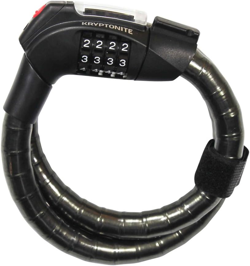 Kryptonite Keyless Combination Bike Lock – 4-Digit LED Illuminated Security Cable