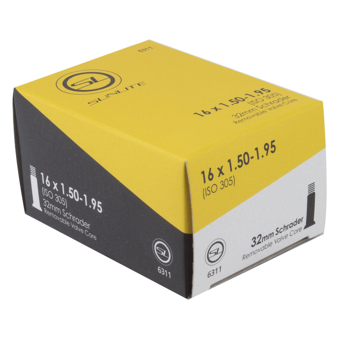 Sunlite Inner Tube – 16 × 1.50–1.95 | 32 mm Schrader Valve