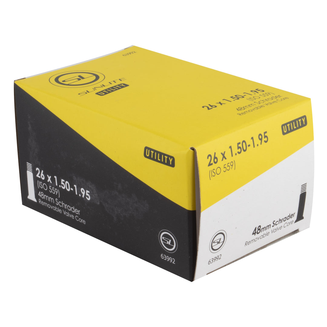 Sunlite Utili-T Inner Tube – 26 × 1.50–1.95 | 48 mm Schrader Valve