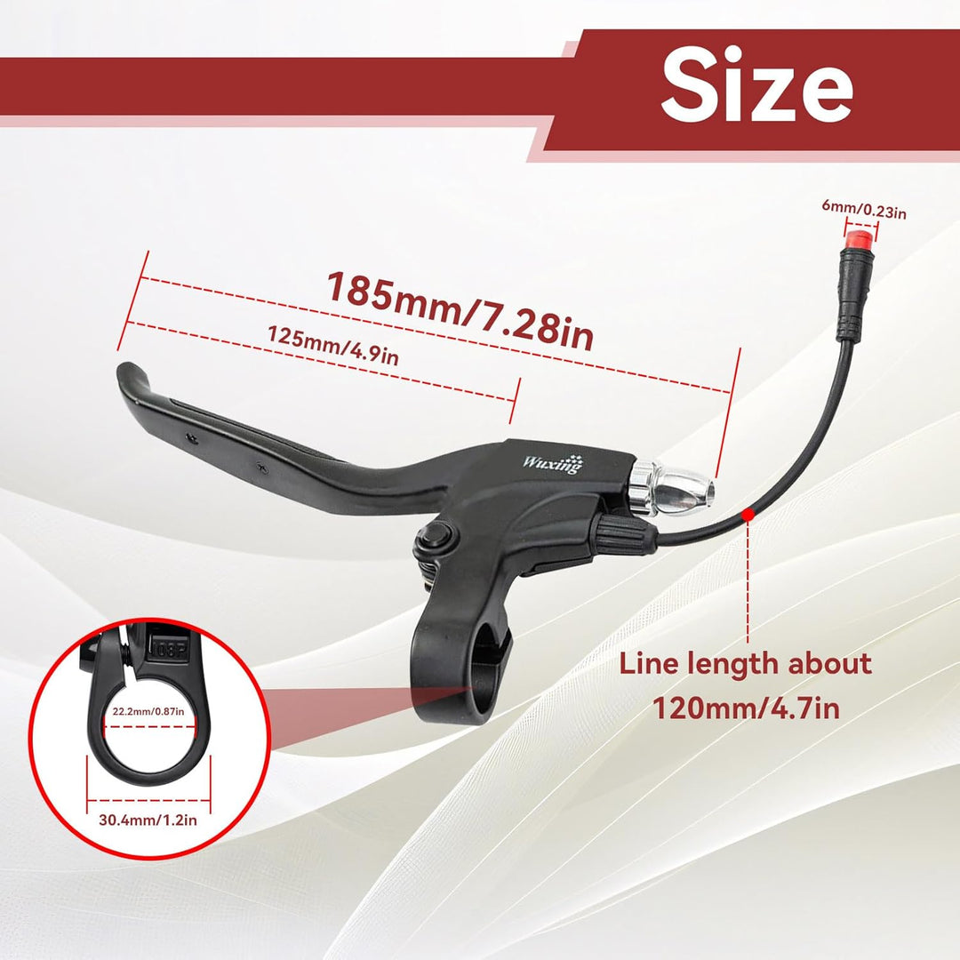 Waterproof E-Bike / Scooter Brake Lever with Motor Cutoff – Left or Right – 2-Pin Connector