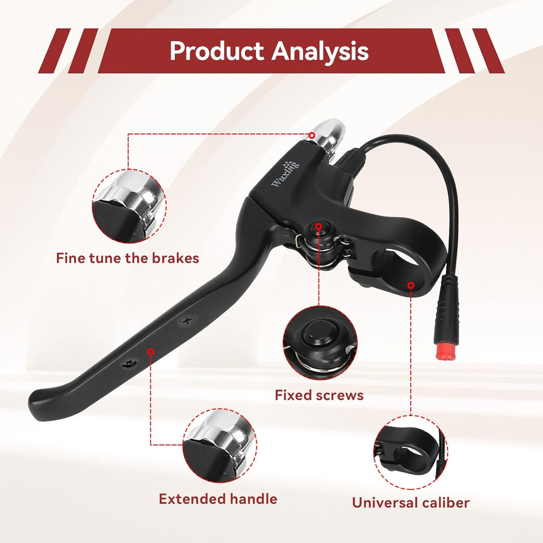 Waterproof E-Bike / Scooter Brake Lever with Motor Cutoff – Left or Right – 2-Pin Connector
