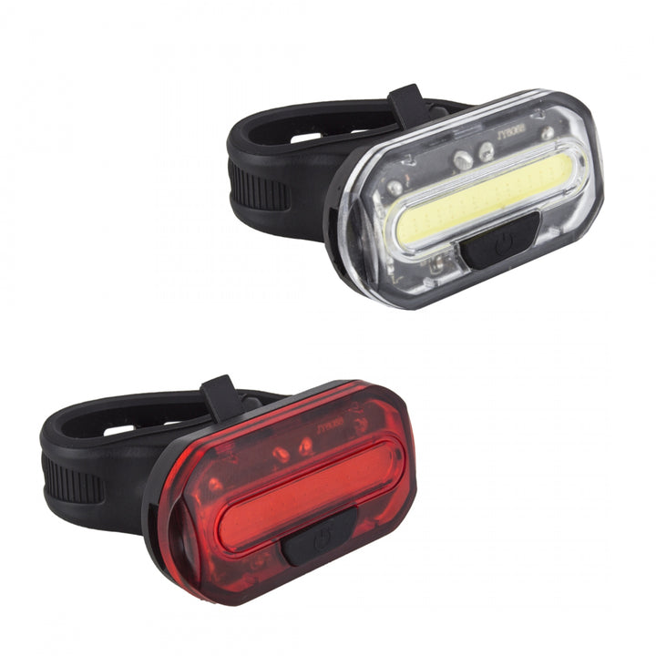 Sunlite Ion Combo Bike Light Set – 32/8 Lumens, Silicone Strap Mount, CR2032