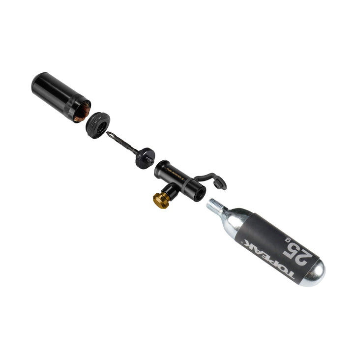 Topeak Tubi Master X Tubeless Repair Tool – Plug & CO2 Inflator – Presta/Schrader – Black