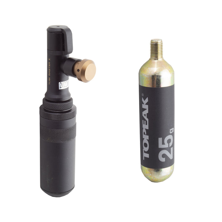 Topeak Tubi Master X Tubeless Repair Tool – Plug & CO2 Inflator – Presta/Schrader – Black