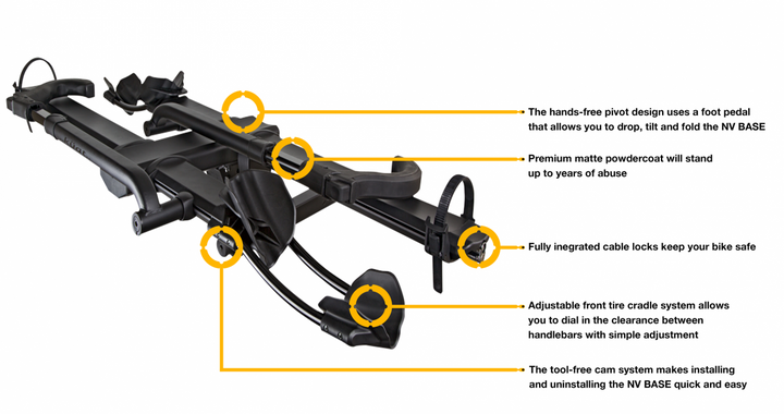 Kuat NV 2.0 Base Hitch Bike Rack | 2-Bike | 2" Receiver | Black