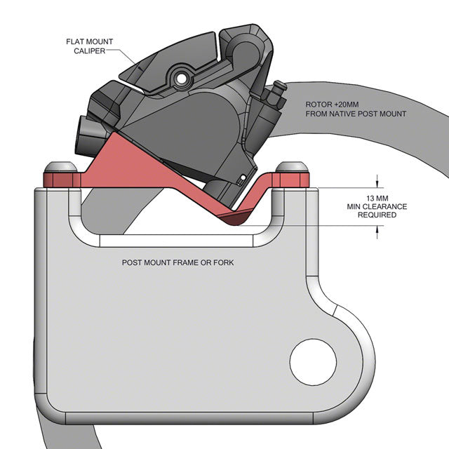 Wolf Tooth Disc Brake Adapter – Post Mount to Flat Mount – +20mm
