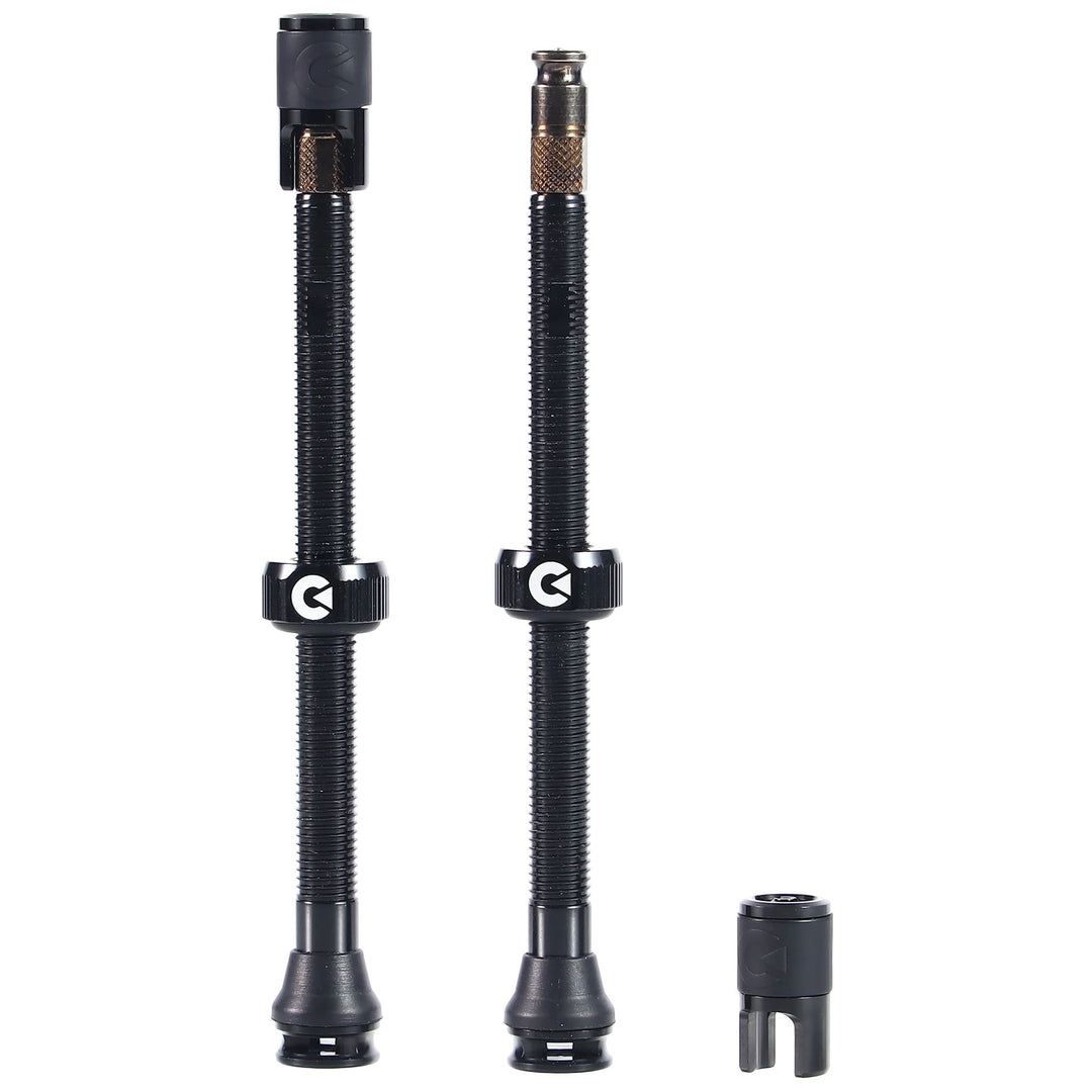 Clik Tubeless Valve Set - 80mm, Black, Clik/Presta Compatible, Pair