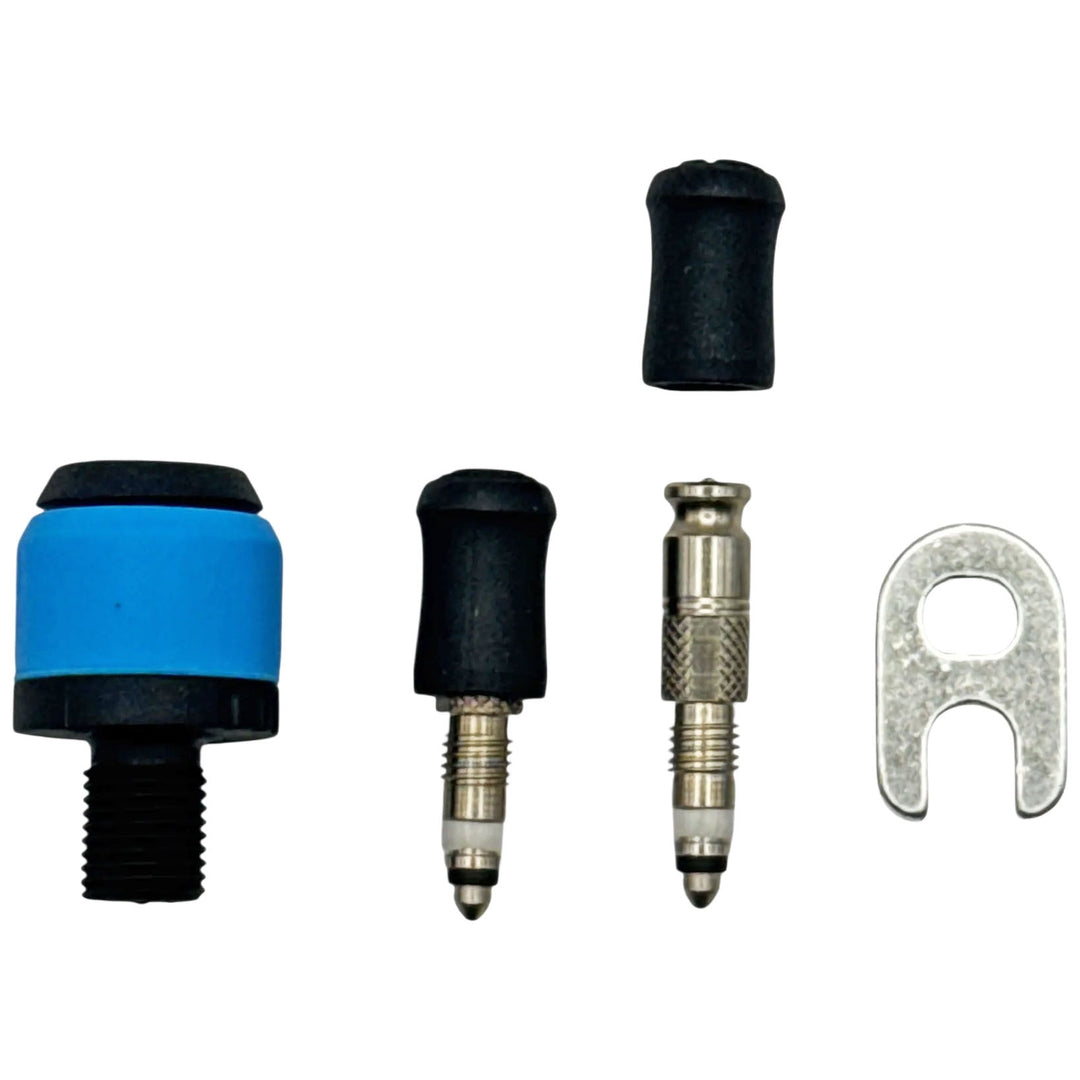 Clik Valve Presta Conversion Kit - Clik Valve Cores with Pump Adapter, Silver, Pair