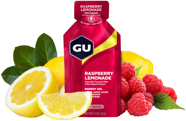 GU Original Energy Gel — Raspberry Lemonade (Single Serving, Caffeine Free)