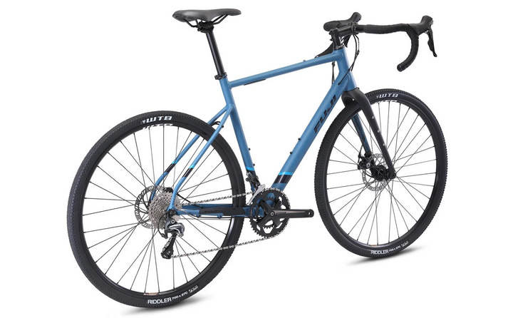 Blue bicycle on a white background