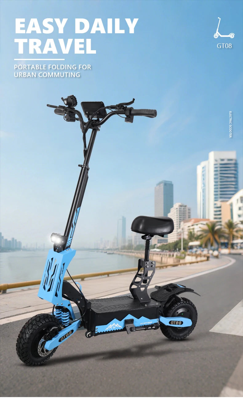 Arwibon GT08 Electric Scooter — 5600W Dual Motor / 60V 27Ah / Full Suspension