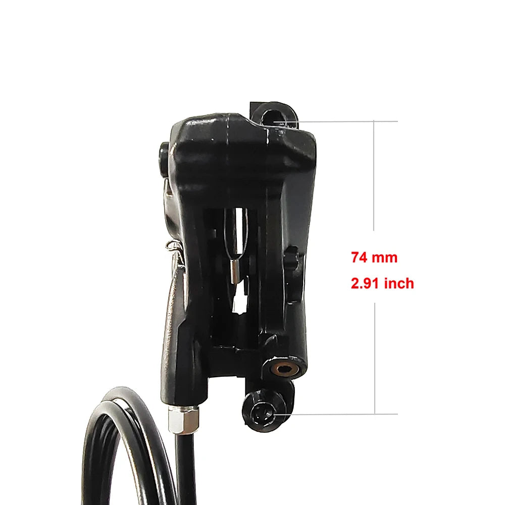 4-Piston Hydraulic E-Bike Disc Brake Set with 2-Pin Motor Cutoff Connectors