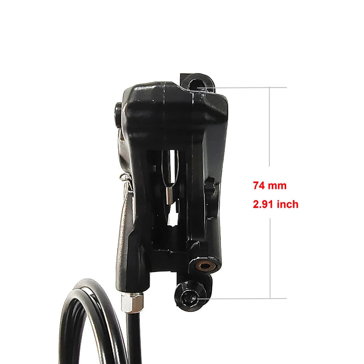 4-Piston Hydraulic E-Bike Disc Brake Set with 2-Pin Motor Cutoff Connectors