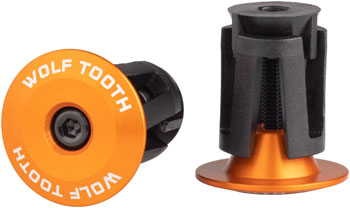 Wolf Tooth Alloy Bar End Plugs | Orange | Pair