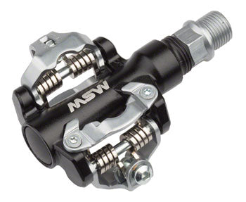MSW MP-100 Dual-Sided Clipless Pedals | SPD Compatible | Includes Cleats