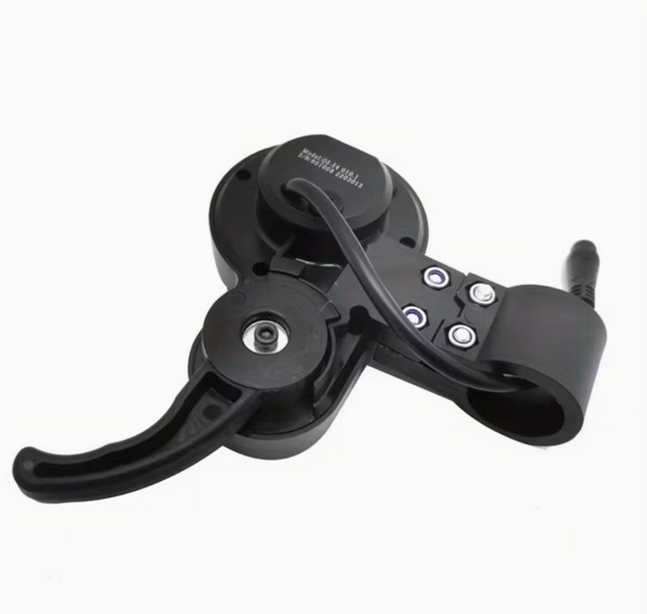 Black motorcycle clutch lever on a white background
