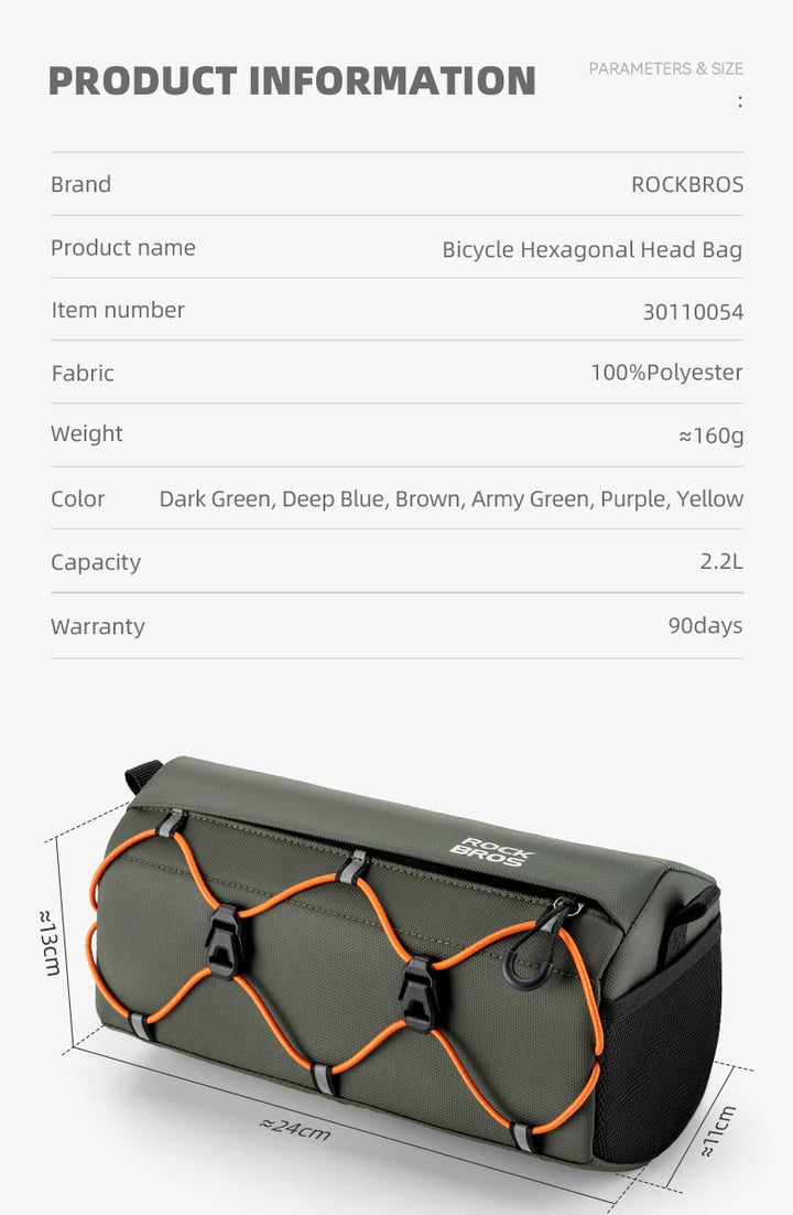 RockBros - Front Tube Bag 2.2L Capacity