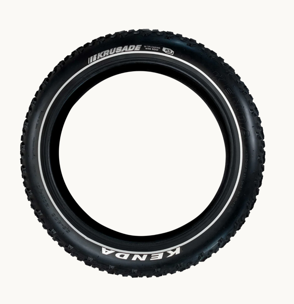 Kenda Krusade 20x4.0 Fat Tire – Wire Bead E-Bike Tire | 5–30 PSI | 20” Electric & Fat Bikes
