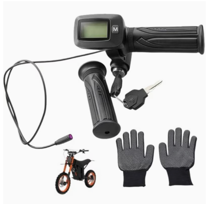 E-Bike Throttle Speed Control Grips with LED Display – 22.2mm