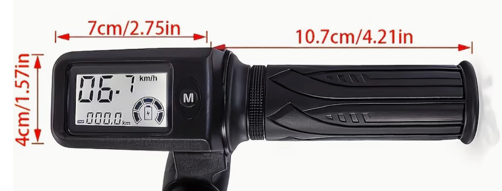 E-Bike Throttle Speed Control Grips with LED Display – 22.2mm