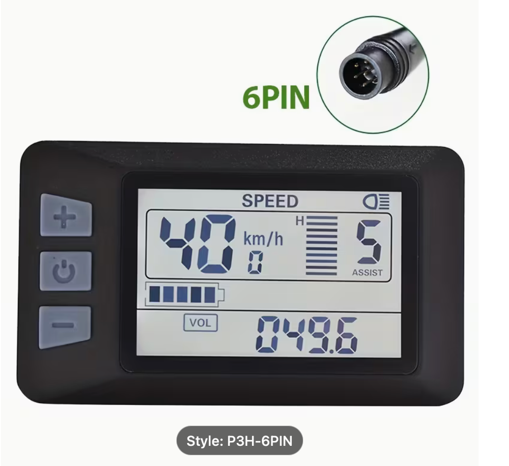 P3H UART2 LCD E-Bike Display Computer