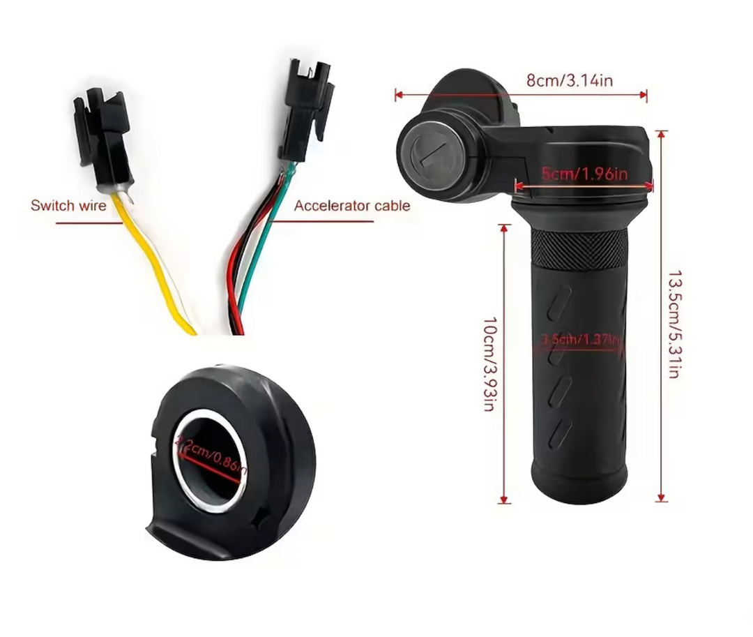 Leapiture Full Twist E-Bike Throttle Grip with Keys – 3-Pin