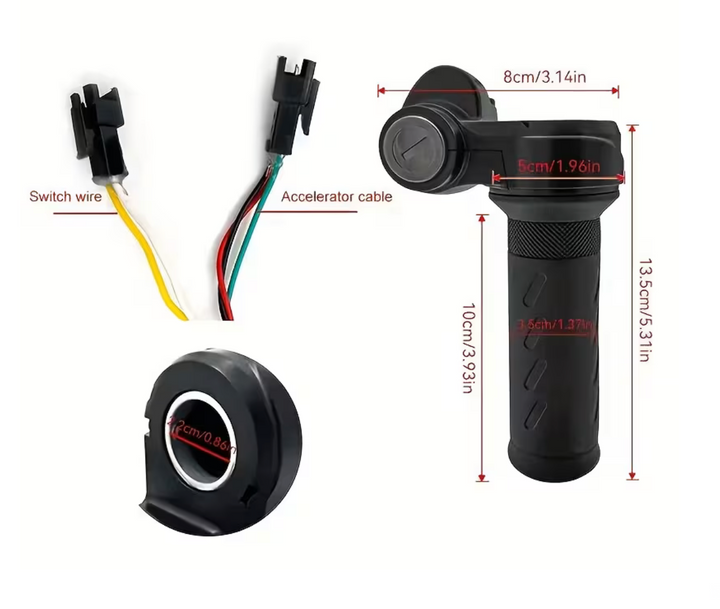 Leapiture Full Twist E-Bike Throttle Grip with Keys – 3-Pin