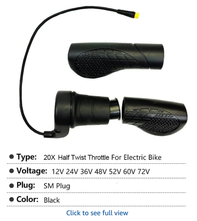 Wuxing 20X Half-Twist E-Bike Throttle – Right Hand – 3-Pin