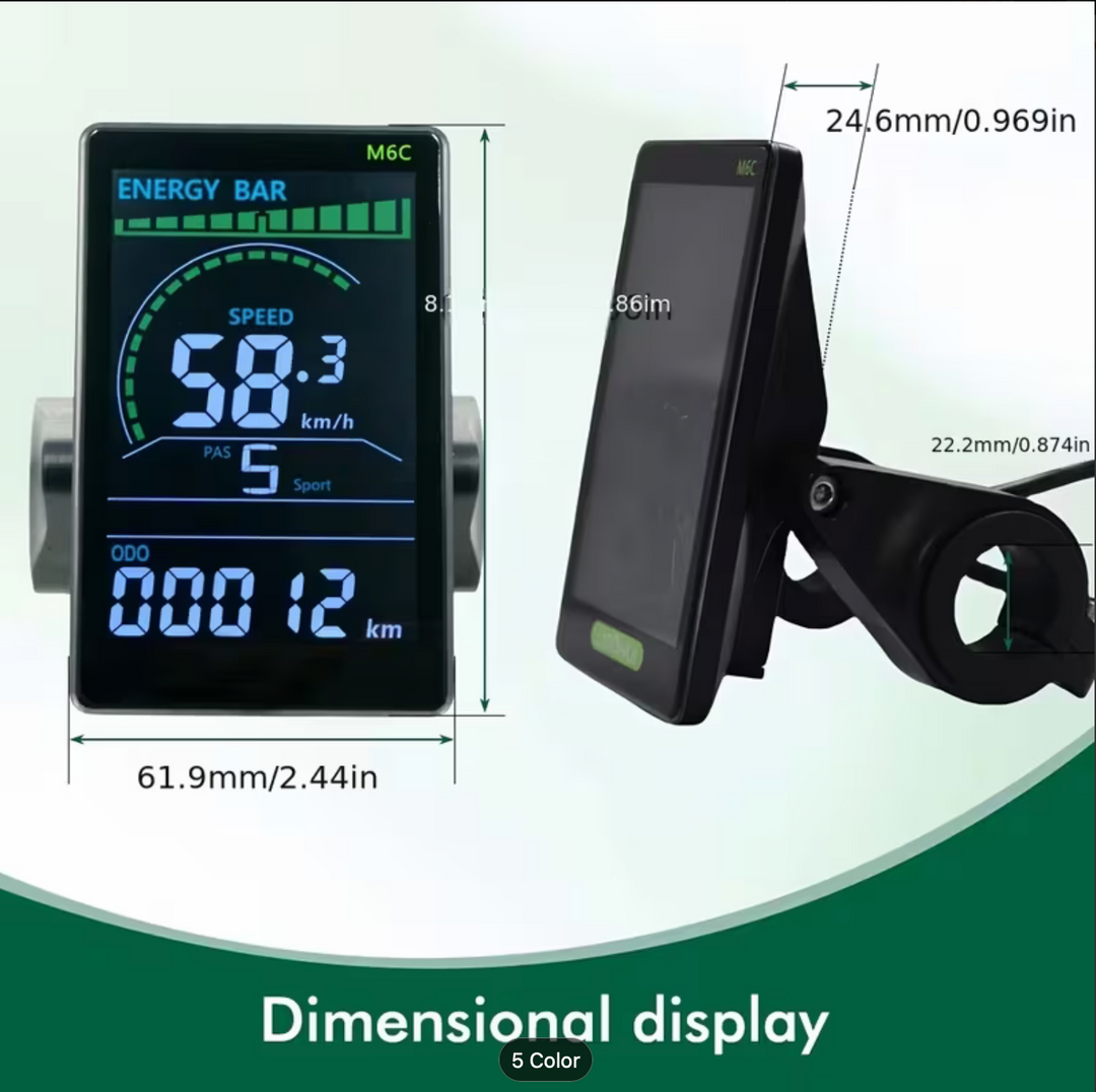 e-bike display 6 pol M6C UART2 Color LCD E-Bike Display – 6-Pin – USB