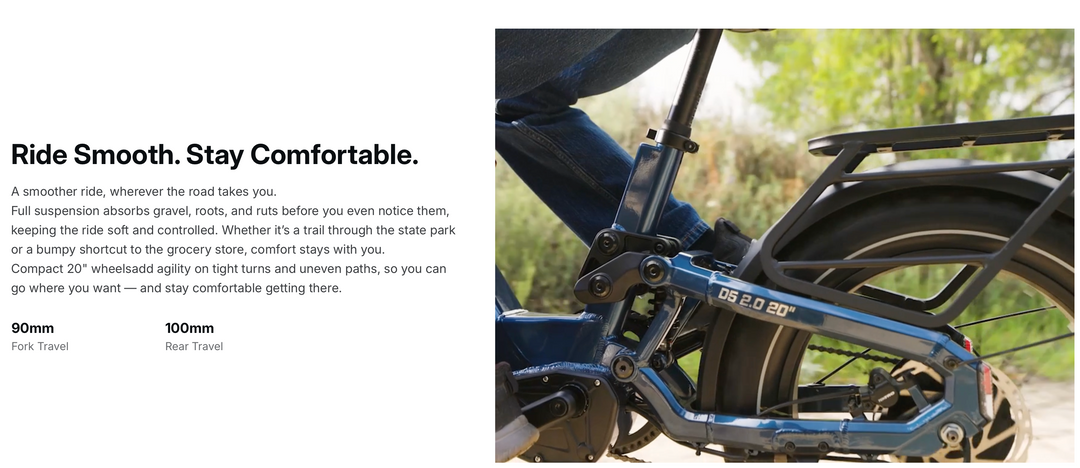 Himiway D5 2.0 20" Full Suspension Fat Tire E-Bike – 750W – 48V 20Ah – Step-Over / Step-Thru