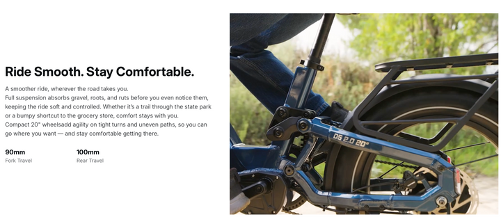 Himiway D5 2.0 20" Full Suspension Fat Tire E-Bike – 750W – 48V 20Ah – Step-Over / Step-Thru