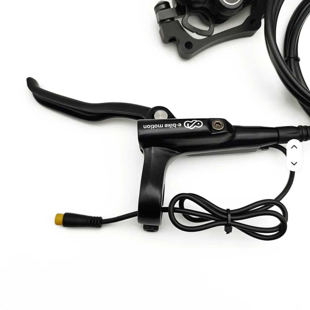 4-Piston Hydraulic E-Bike Disc Brake Set with 3-Pin Motor Cutoff Connectors