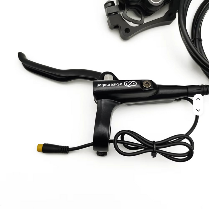 4-Piston Hydraulic E-Bike Disc Brake Set with 3-Pin Motor Cutoff Connectors